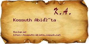 Kossuth Abiáta névjegykártya